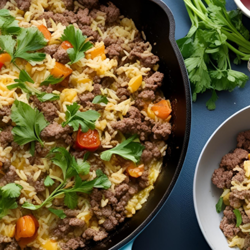 One-Skillet Ground Beef and Rice Casserole