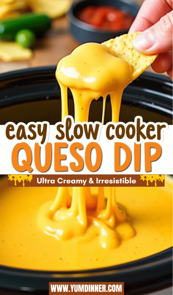 Slow cooker queso dip Ultra Creamy & Irresistible!