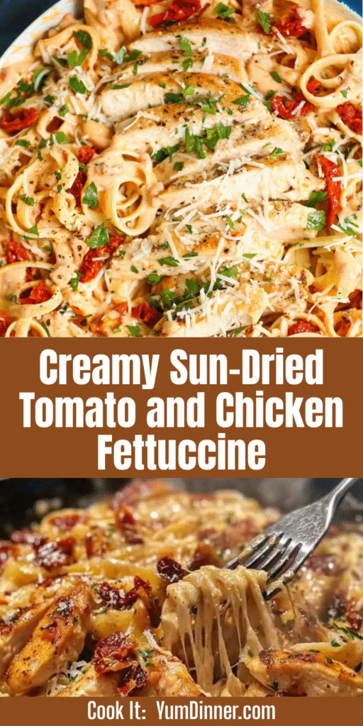 Creamy Sun-Dried Tomato and Chicken Fettuccine