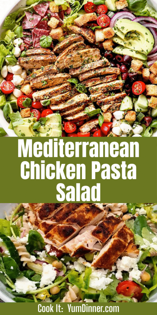Mediterranean Chicken Pasta Salad