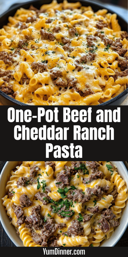 One-Pot Beef and Cheddar Ranch Pasta