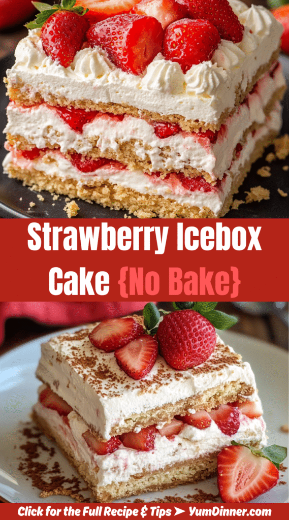 Strawberry Icebox Cake {No Bake}