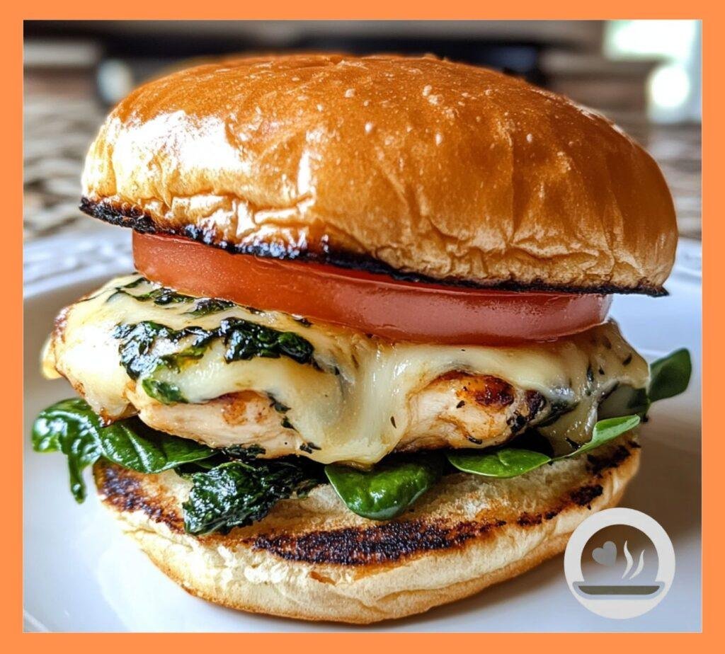 White Cheddar Spinach Chicken Burgers