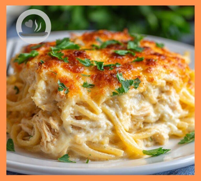 Cheesy Chicken Spaghetti Casserole