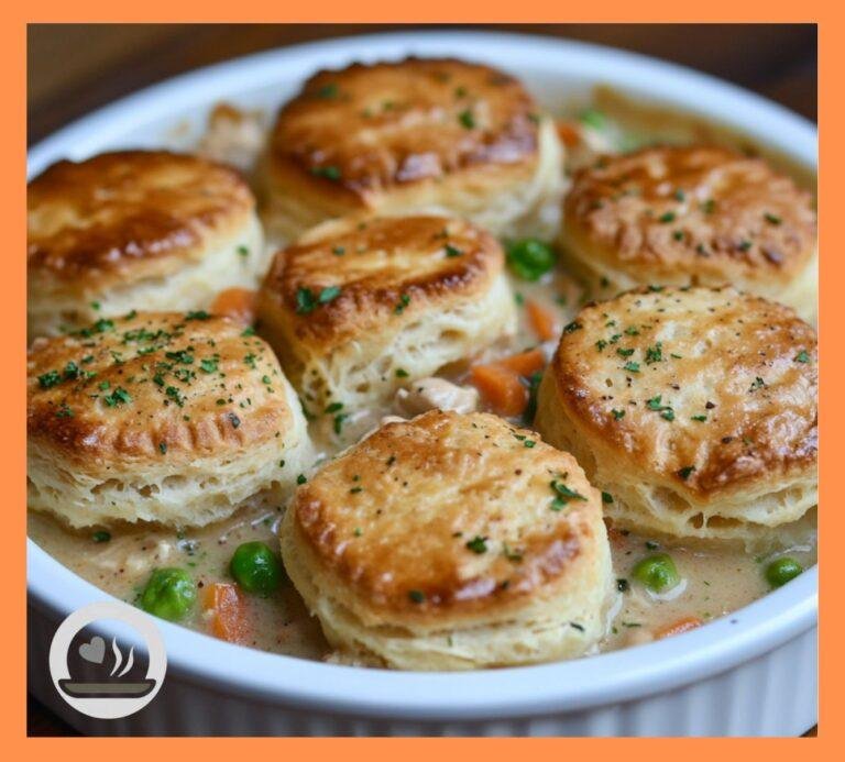 Chicken Pot Pie Recipe with Biscuits
