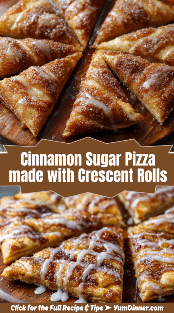 Cinnamon Sugar Pizza made with Crescent Rolls