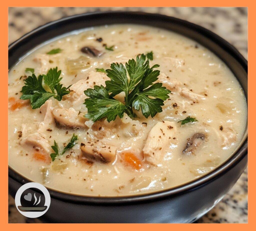 Creamy Chicken Rice Mushroom Soup