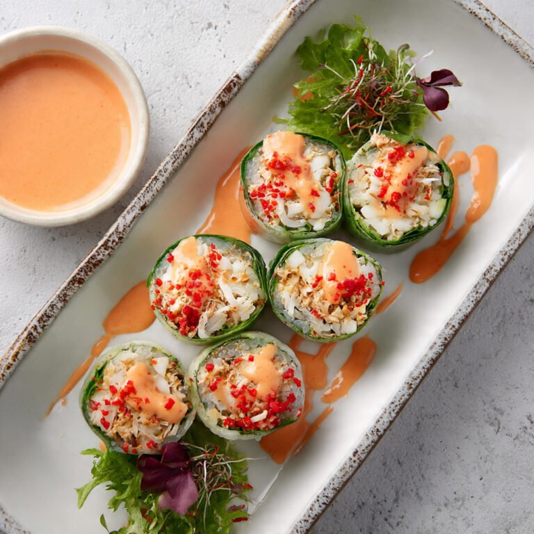 Crab Stick Salad Roll with Spicy Mayonnaise