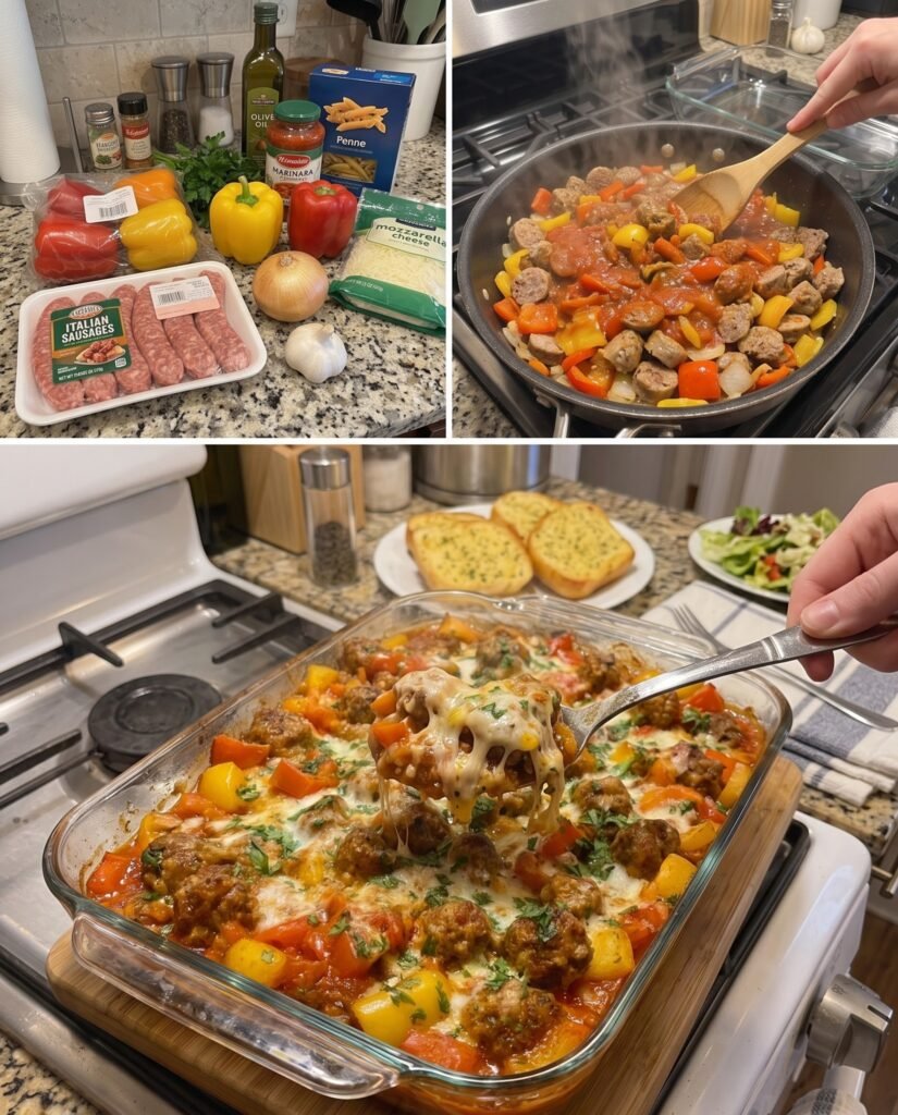 Italian Sausage & Pepper Casserole Savory Sausage