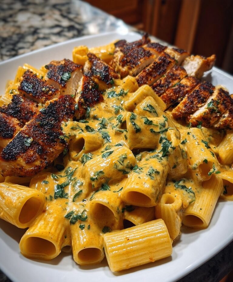 Smoky Cajun Chicken Rigatoni with Creamy Garlic Parmesan Sauce
